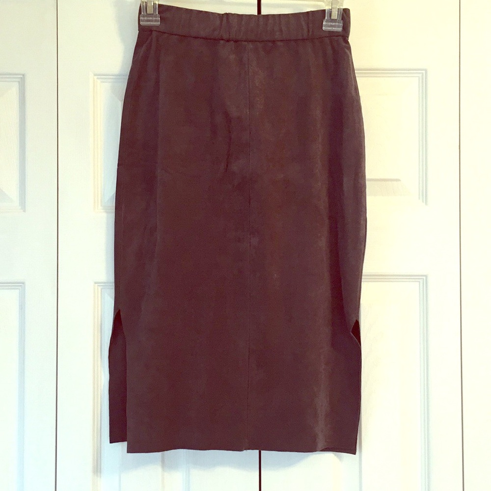 Wilfred Free Slate Grey Suede Pencil Skirt